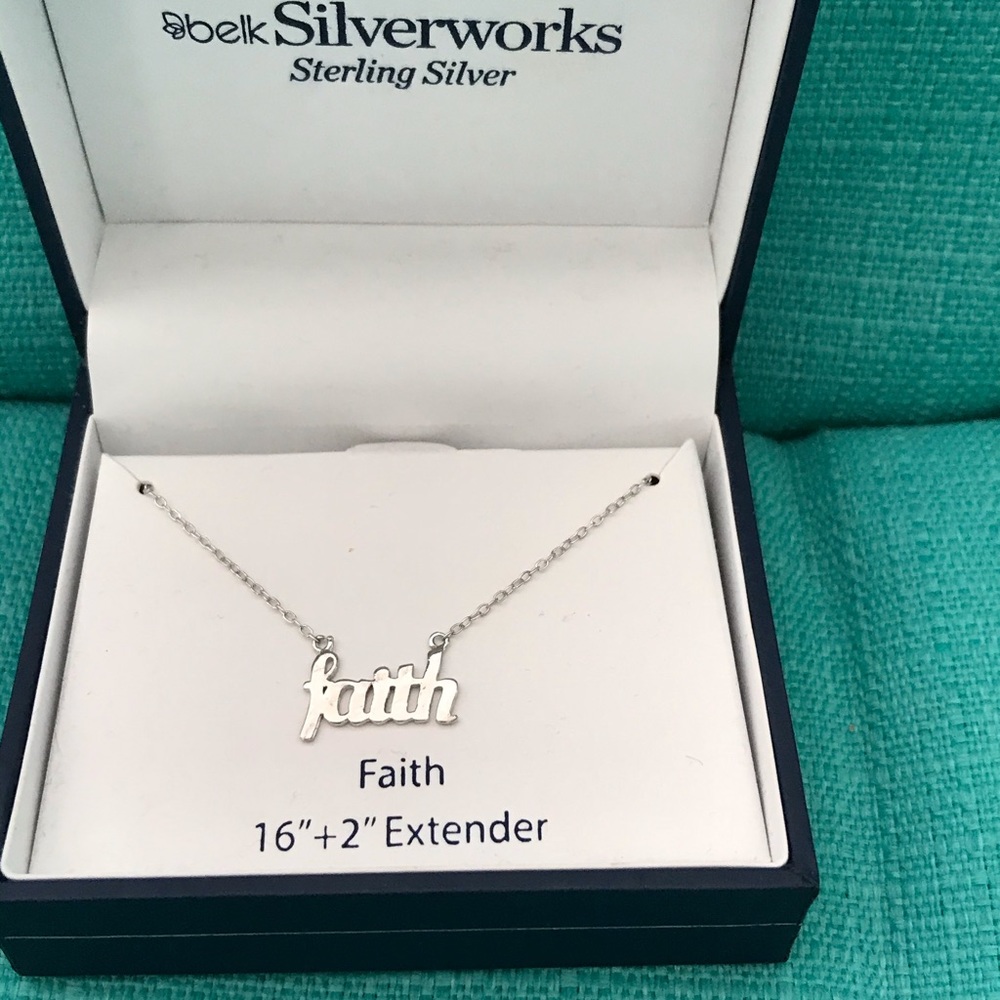 Belk Silverworks sterling faith necklace NWT